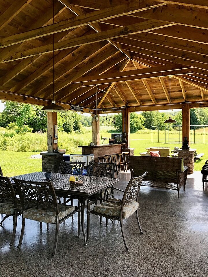 Outdoor banquet area