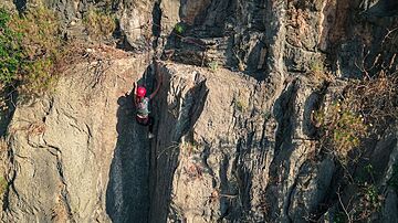 Outdoor rock climbing