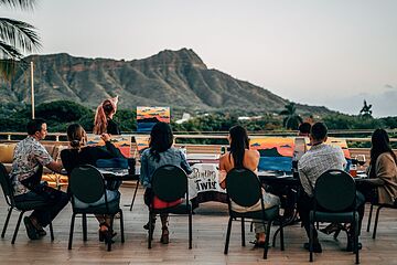 Outdoor banquet area