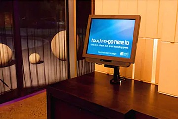 Check-in/check-out kiosk