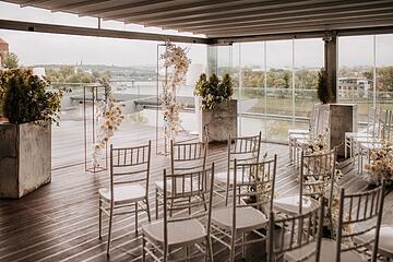 Outdoor banquet area