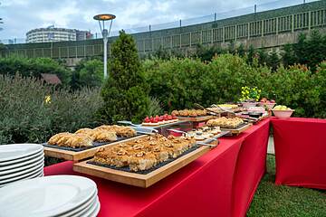 Outdoor banquet area